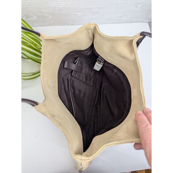 The Limited Y2K Genuine Leather Suede Embossed Tote Bag NWT Old Stock Cute! - Picture 8 of 10